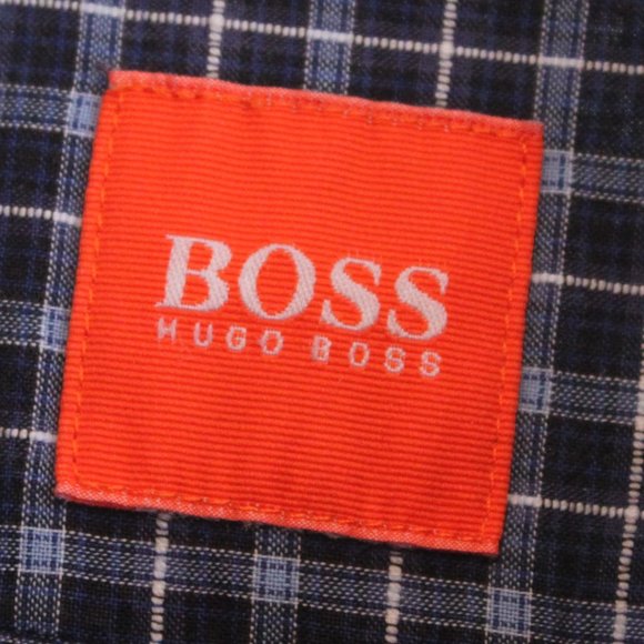 BOSS by Hugo Boss 100% cotton, tri-color blue checked shirt - Picture 4 of 13